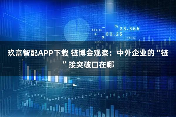 玖富智配APP下载 链博会观察：中外企业的“链”接突破口在哪