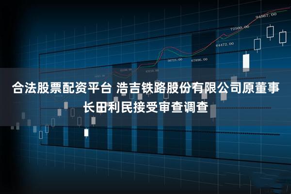 合法股票配资平台 浩吉铁路股份有限公司原董事长田利民接受审查调查