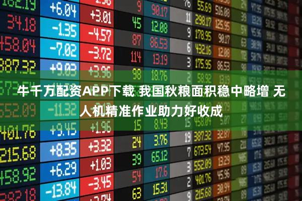 牛千万配资APP下载 我国秋粮面积稳中略增 无人机精准作业助力好收成
