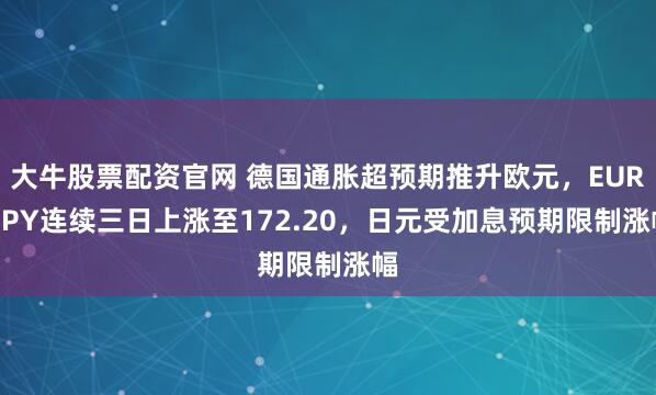 大牛股票配资官网 德国通胀超预期推升欧元，EUR/JPY连续三日上涨至172.20，日元受加息预期限制涨幅